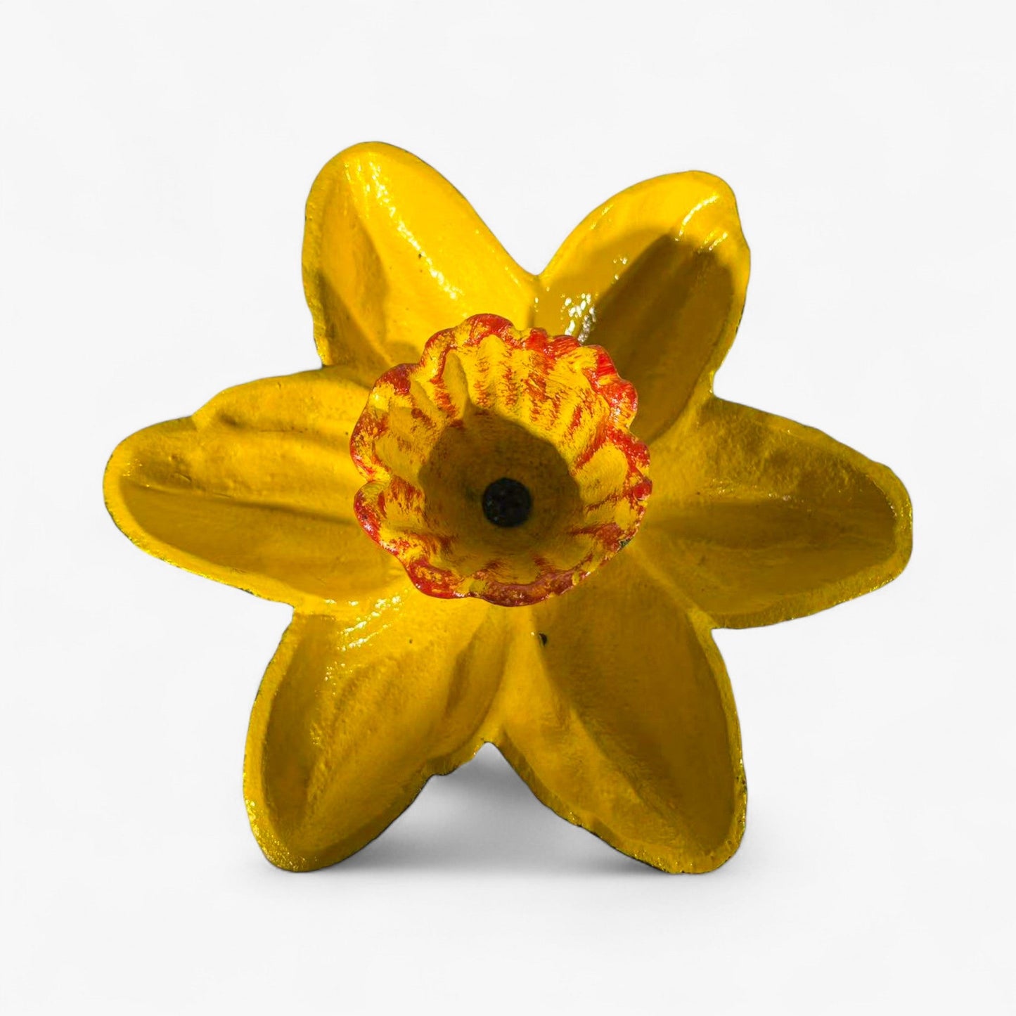 Daffodil Flower Garden Stake Bird Feeder Cast Iron Decor