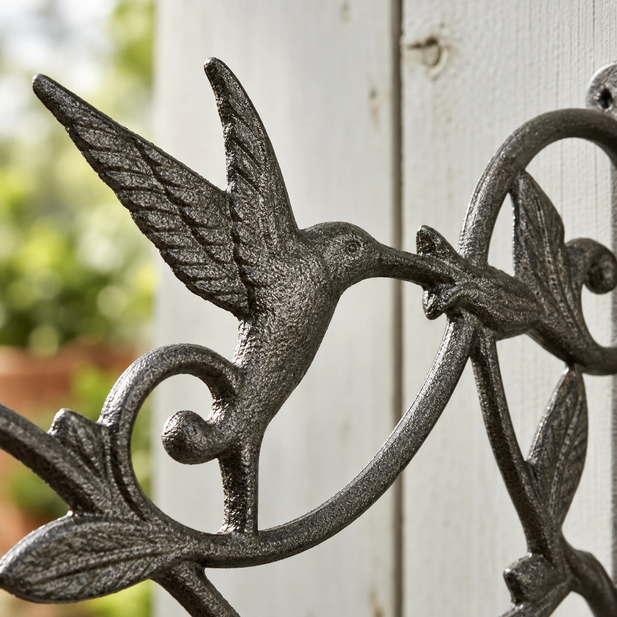 Hummingbird Plant Hanger, Cast Iron Wall Bracket, Natural Iron, 10.3" GB78025 shot 2