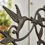 Hummingbird Plant Hanger, Cast Iron Wall Bracket, Natural Iron, 10.3" GB78025 shot 2