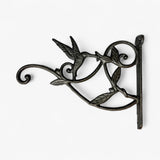 Hummingbird Plant Hanger Wall Bracket, Natural Iron Finish