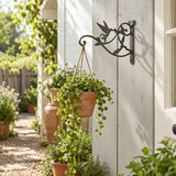 Hummingbird Plant Hanger, Cast Iron Wall Bracket, Natural Iron, 10.3" GB78025 shot 5