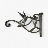 Hummingbird Plant Hanger Wall Bracket, Natural Iron Finish