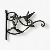 Hummingbird Plant Hanger Wall Bracket, Natural Iron Finish