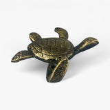 Antique brass sea turtle wall hook with detailed shell texture, outstretched flippers