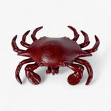 Red cast iron crab key hider front view with detailed claws and textured shell finish