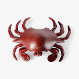 Red cast iron crab figurine key hider multiple angles showing detailing and protective finish