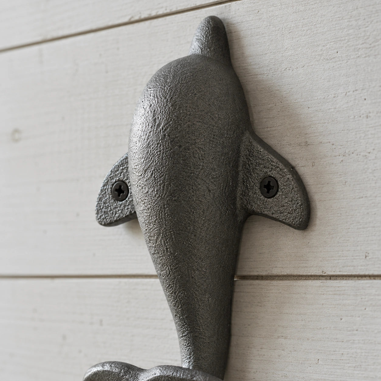Dolphin Tail Wall Hook, Cast Iron Natural Finish for Keys or Towels, 6.5" GB78028 shot 2
