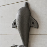 Dolphin Tail Wall Hook, Cast Iron Natural Finish for Keys or Towels, 6.5" GB78028 shot 2