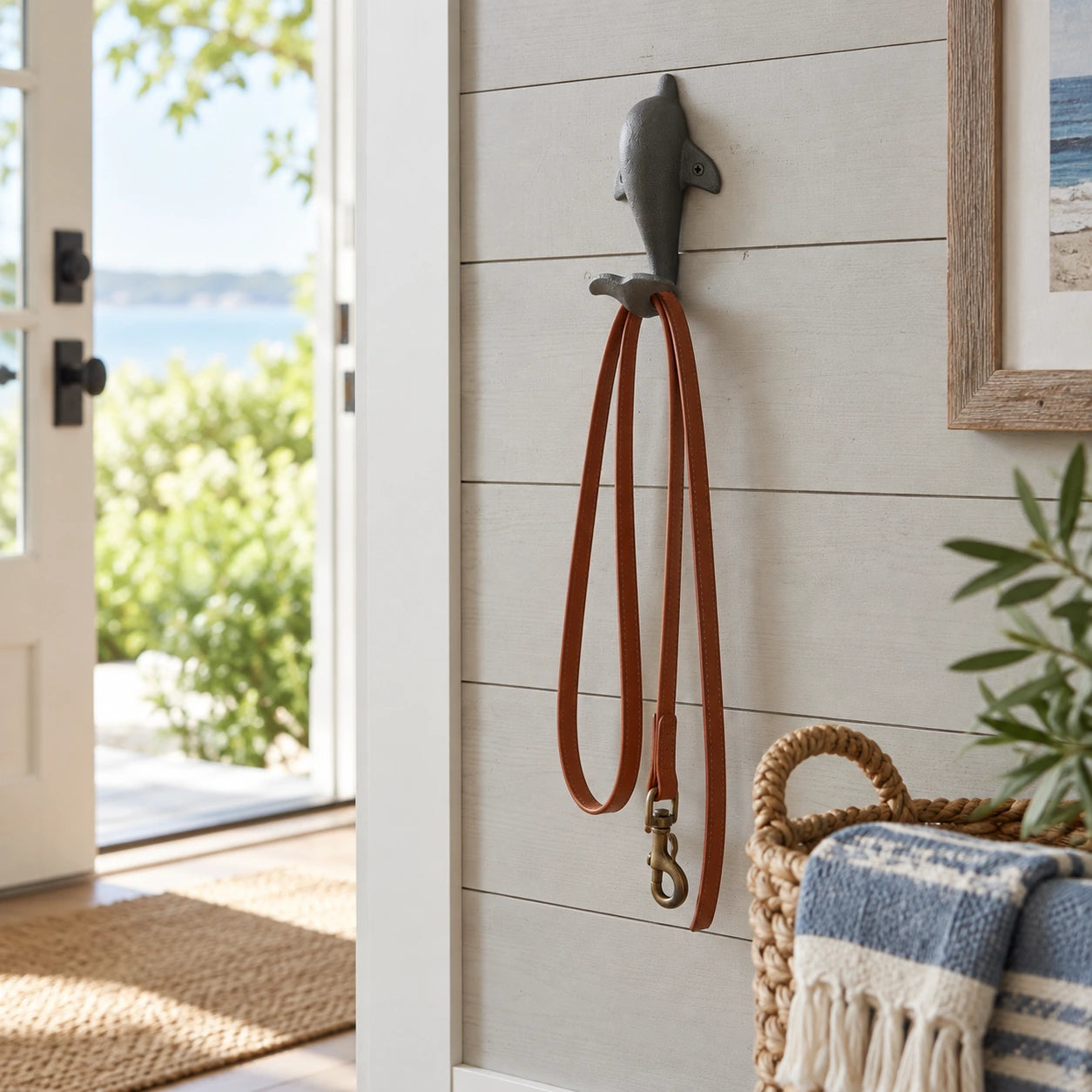 Dolphin Tail Wall Hook, Cast Iron Natural Finish for Keys or Towels, 6.5" GB78028 shot 6