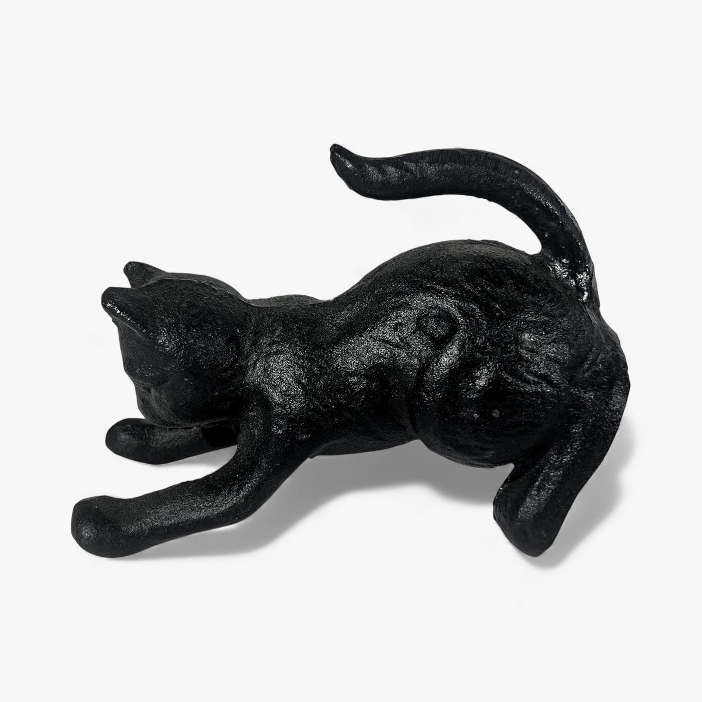 Cat Door Stop Cast Iron Black Decorative Bookend