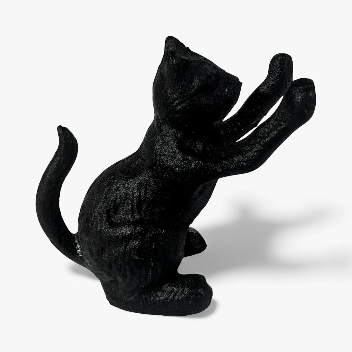 Cat Door Stop Cast Iron Black Decorative Bookend