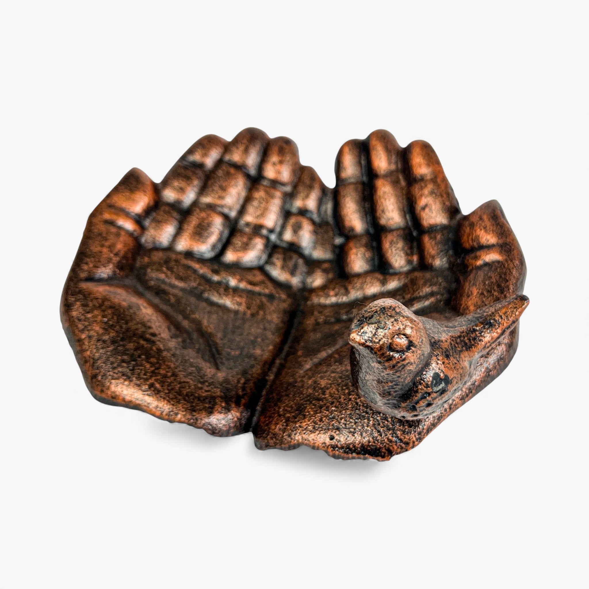 Hands Bird Feeder and Bath Cast Iron Rustic Garden Decor