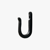 Pair of black cast iron rustic wall hooks U-shaped hanging hardware