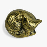 Gold finish fox drawer hardware with burnished distressed surface texture detail