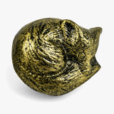 Gold cast iron fox drawer knob with detailed head sculpt and textured finish