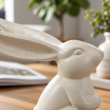 Bunny Statue, Cream Cast Iron, Garden or Indoor Figurine, 3.8" GB78041 shot 2