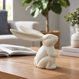Bunny Statue, Cream Cast Iron, Garden or Indoor Figurine, 3.8" GB78041 shot 1