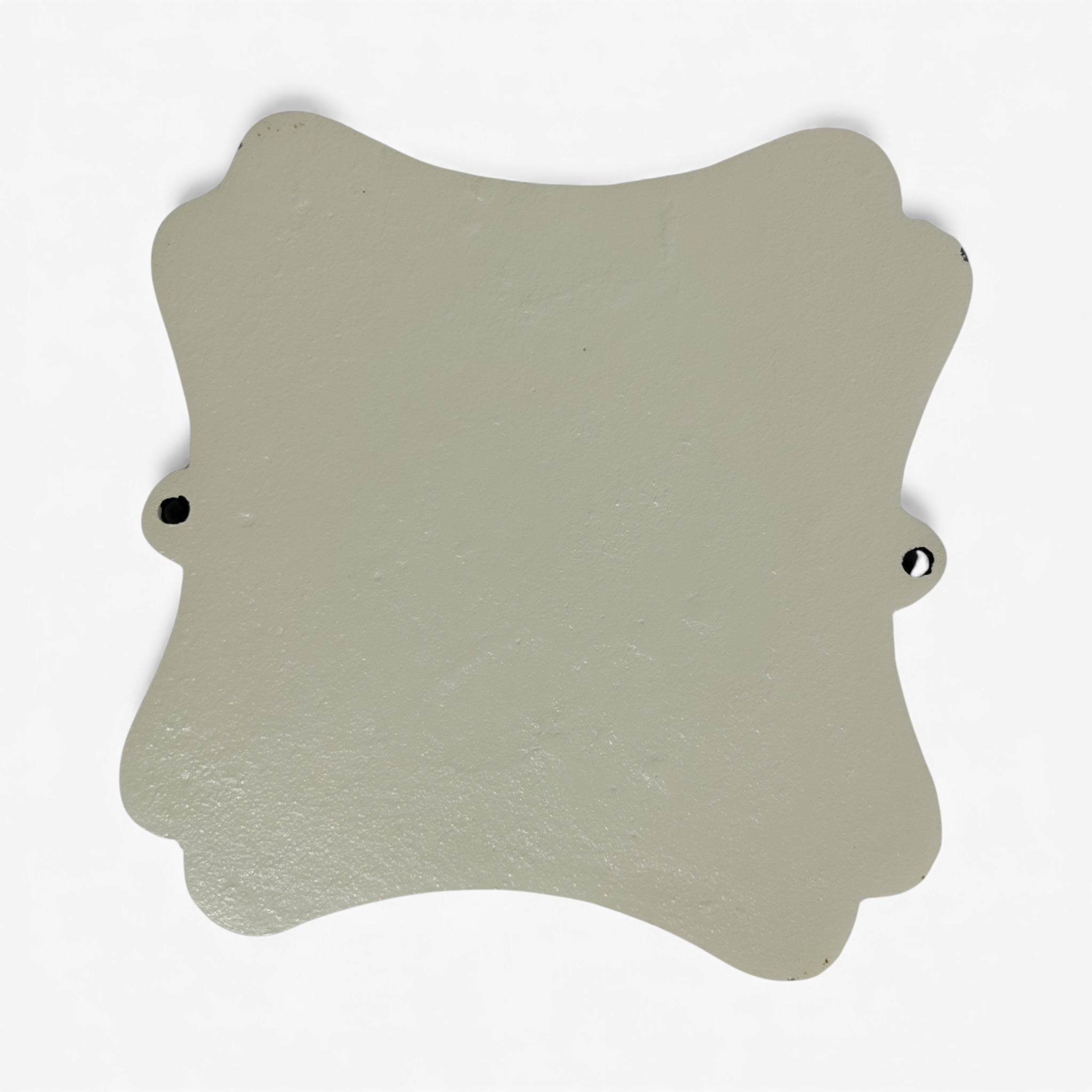 Plain white cast iron decorative plaque blank back, mounting holes, home entry sign