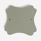 Plain white cast iron shaped plaque blank back, two mounting holes, garden decor