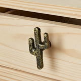 Southwestern cactus drawer pull antique gold cast iron knob with patina finish