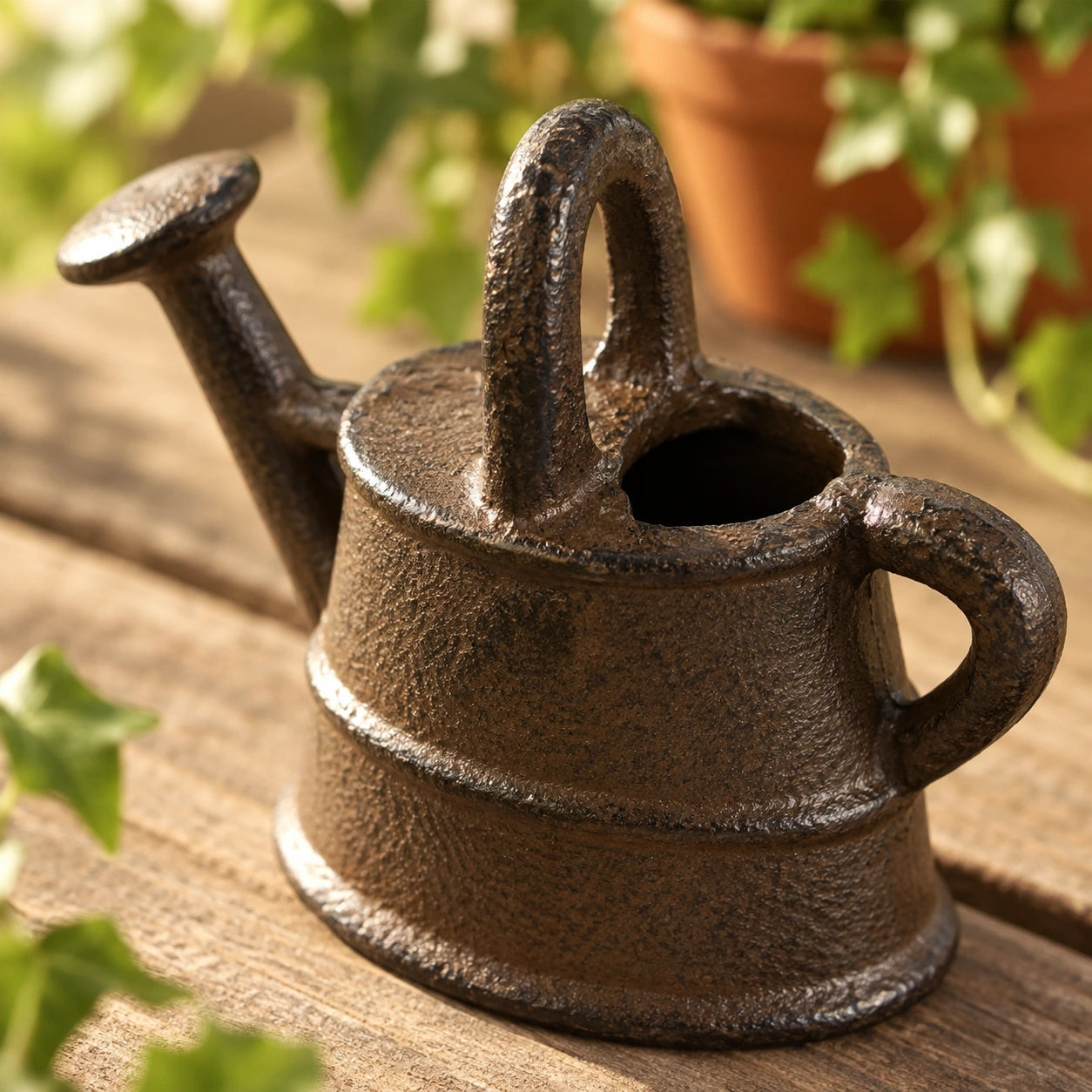 Miniature Watering Can Garden Statue, Cast Iron Shelf or Patio Decor, 3.8" GB78047 shot 3