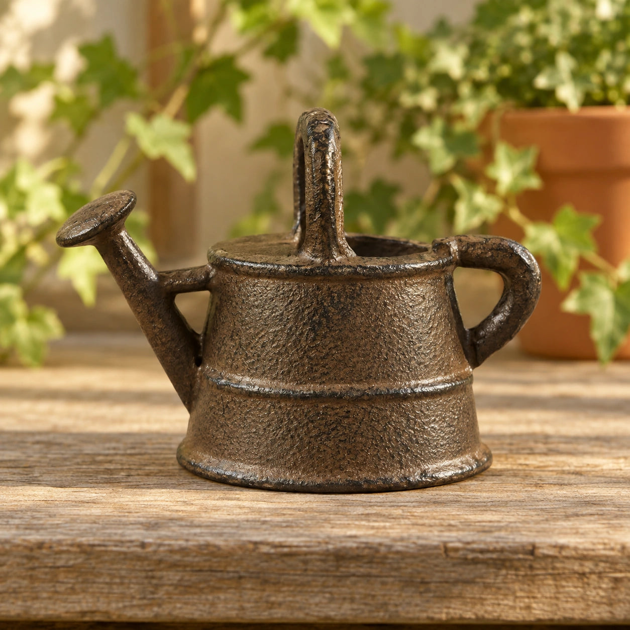 Miniature Watering Can Garden Statue, Cast Iron Shelf or Patio Decor, 3.8" GB78047 shot 5