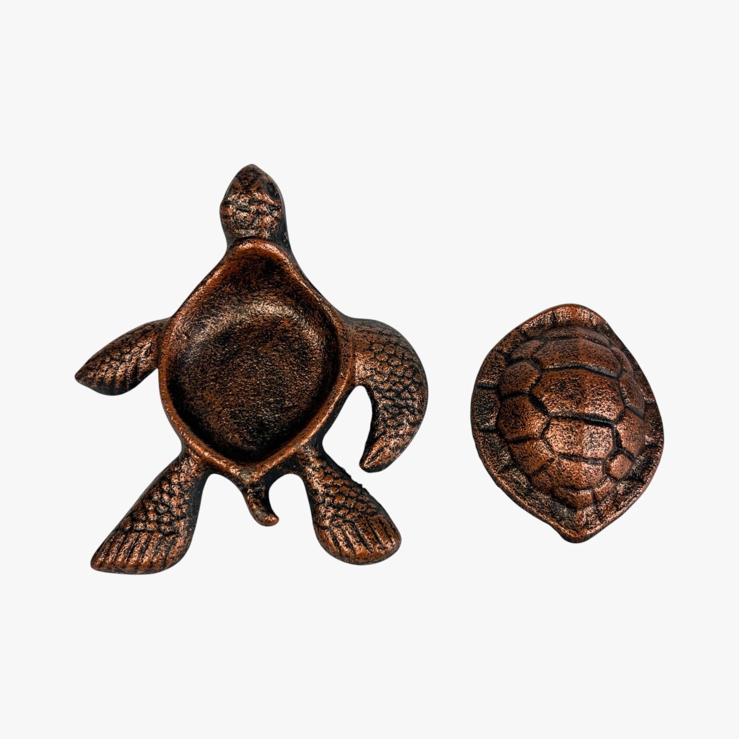 Turtle Key Hider Cast Iron Weathered Copper Outdoor Decor