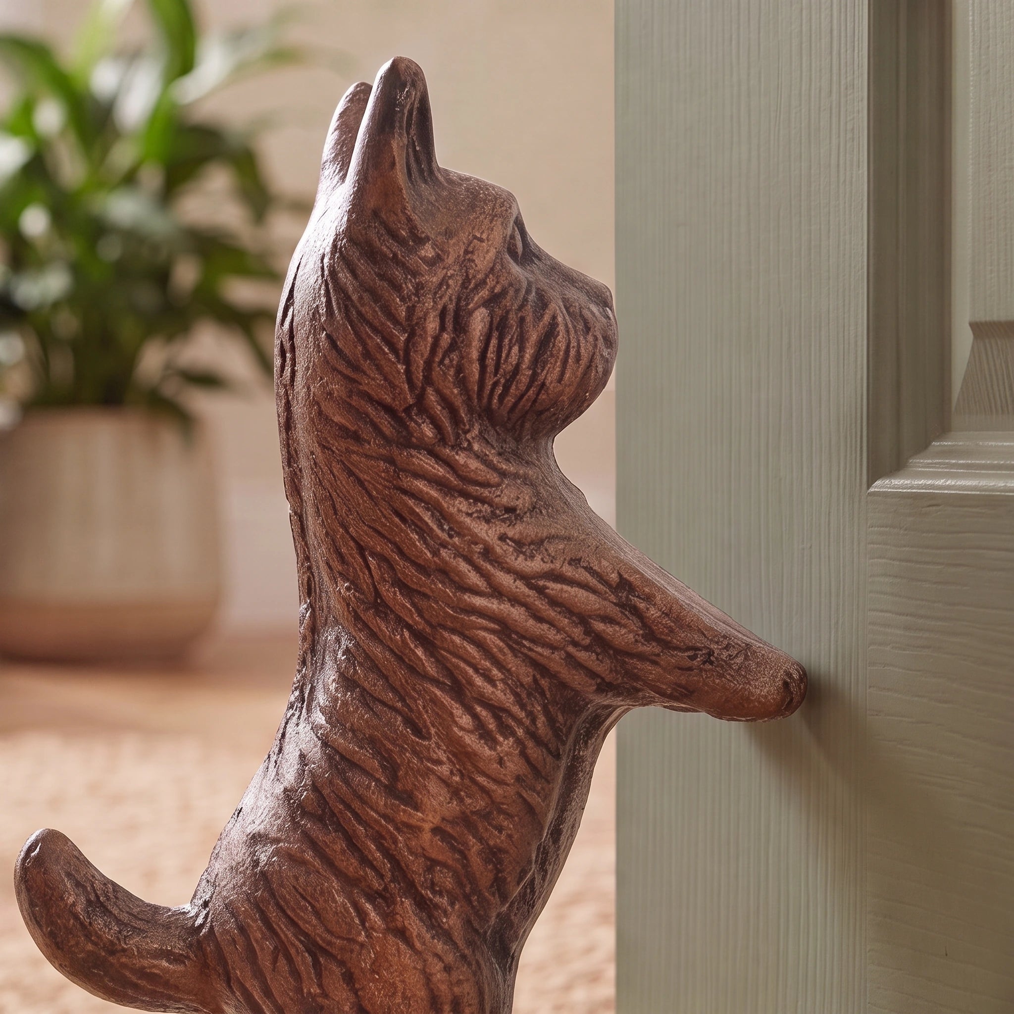 Standing Dog Door Stop, Black Cast Iron Entryway Decor, 8.5" GB78052 shot 4