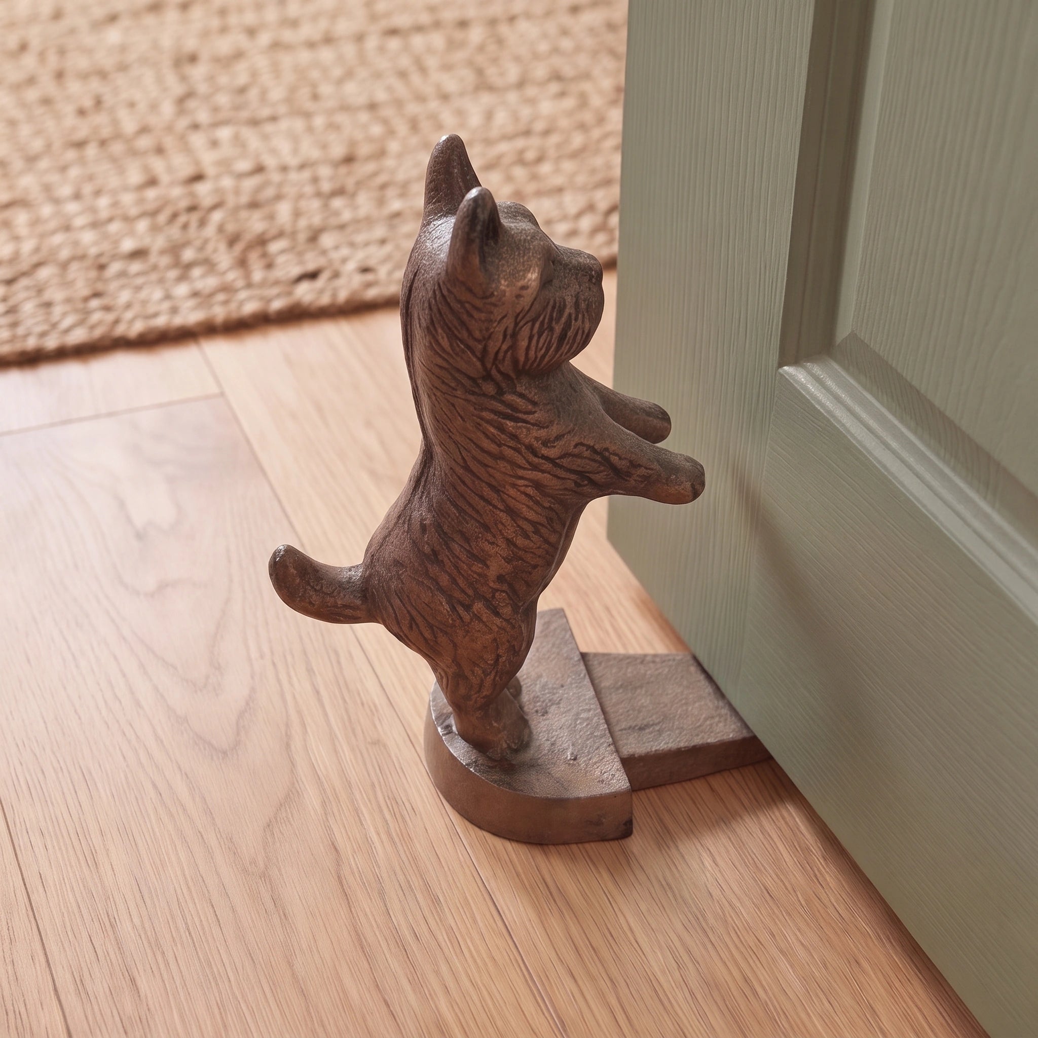 Standing Dog Door Stop, Black Cast Iron Entryway Decor, 8.5" GB78052 shot 5