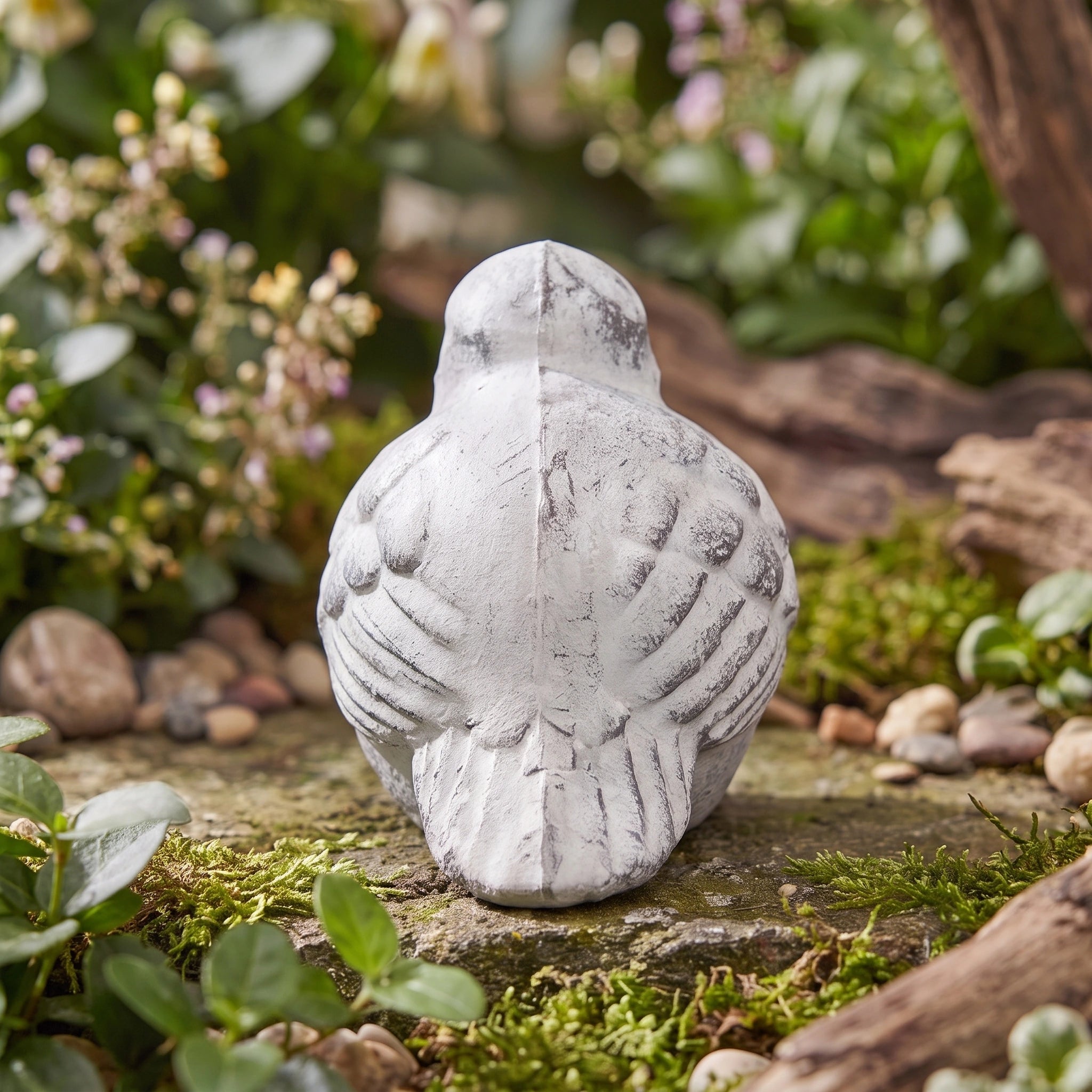 Chubby Bird Figurine, Antique White Cast Iron, Shelf Decor, 3.7" GB78058 shot 6