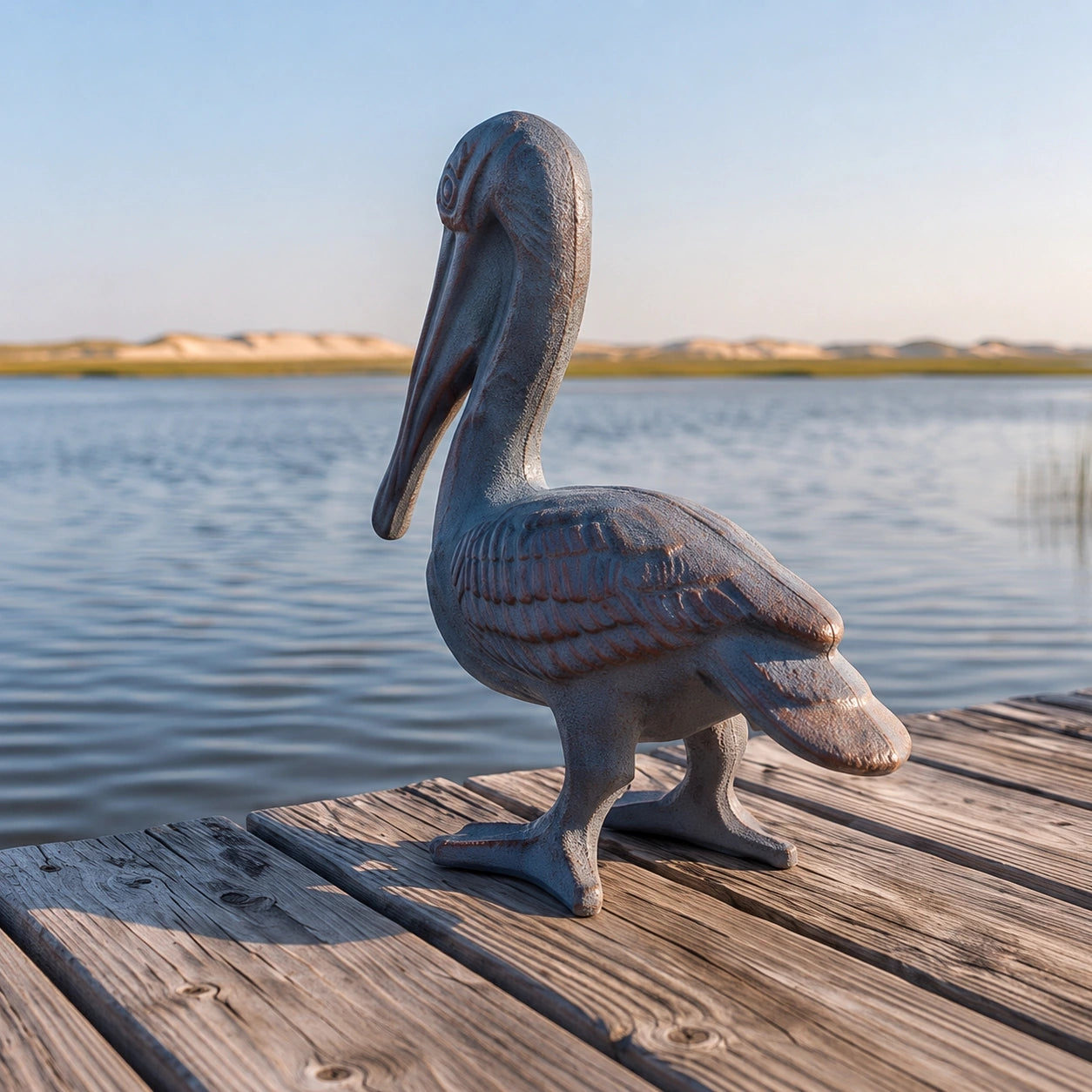 Pelican Figurine, Blue Cast Iron, Shelf Decor, 7.1" GB78060 shot 5