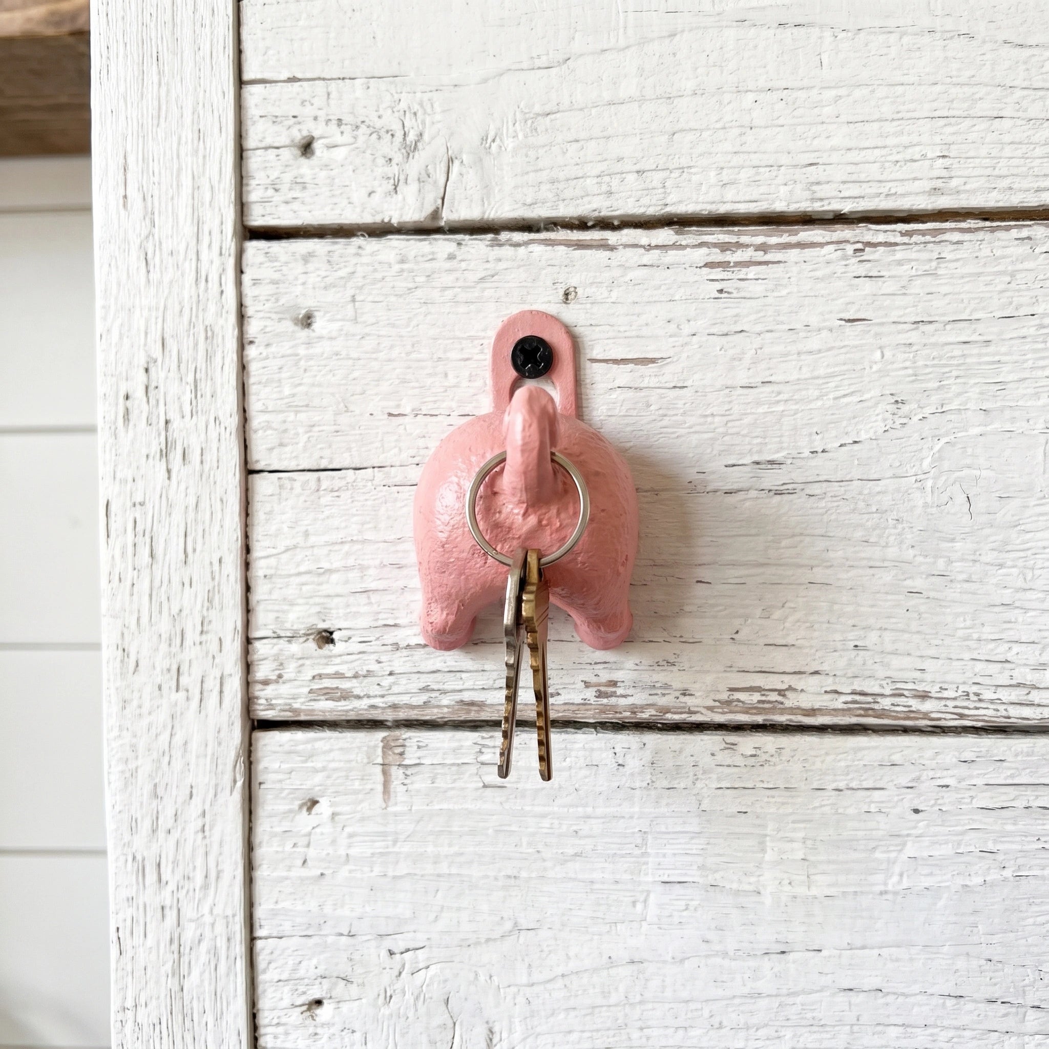 Pig Butt Wall Hook, Antique Pink Cast Iron for Coats or Keys, 2.3" GB78066 shot 5