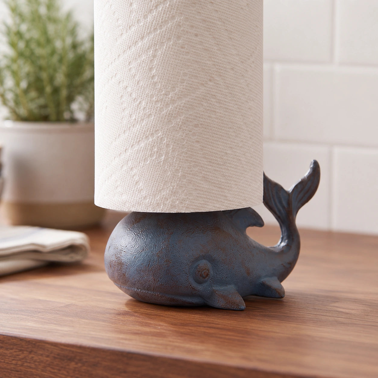 Fish Paper Towel Holder, Blue Cast Iron, Home Decor, 15.6" GB78075 shot 2
