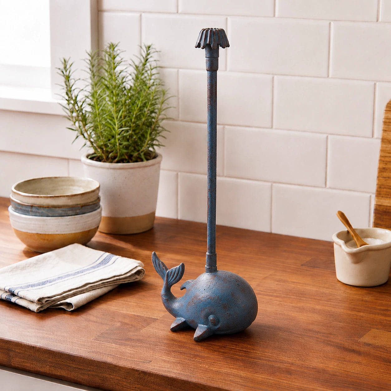 Fish Paper Towel Holder, Blue Cast Iron, Home Decor, 15.6" GB78075 shot 7