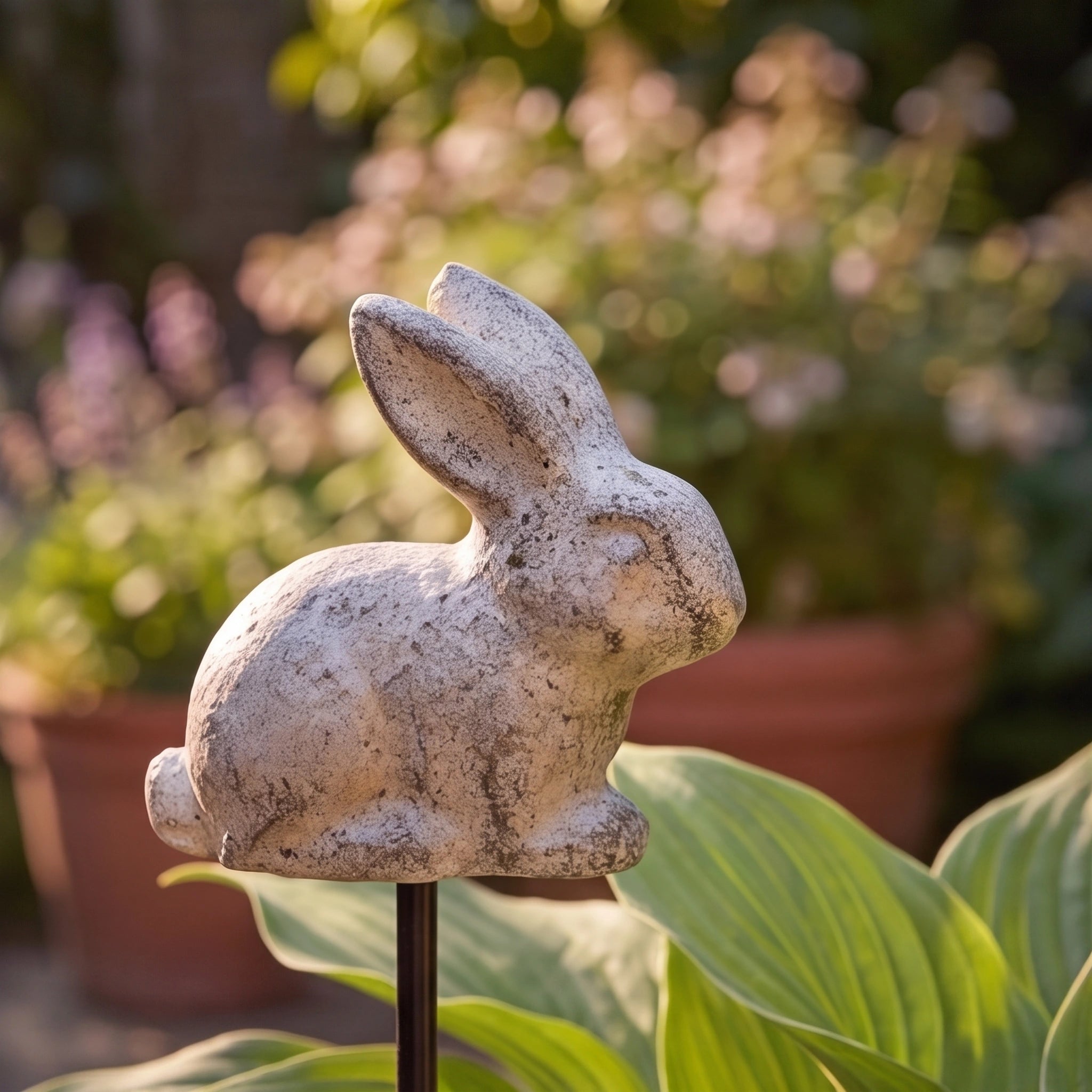Bunny Plant Pick, Antique White Cast Iron, Garden Decor, 14.2" GB78085 shot 5