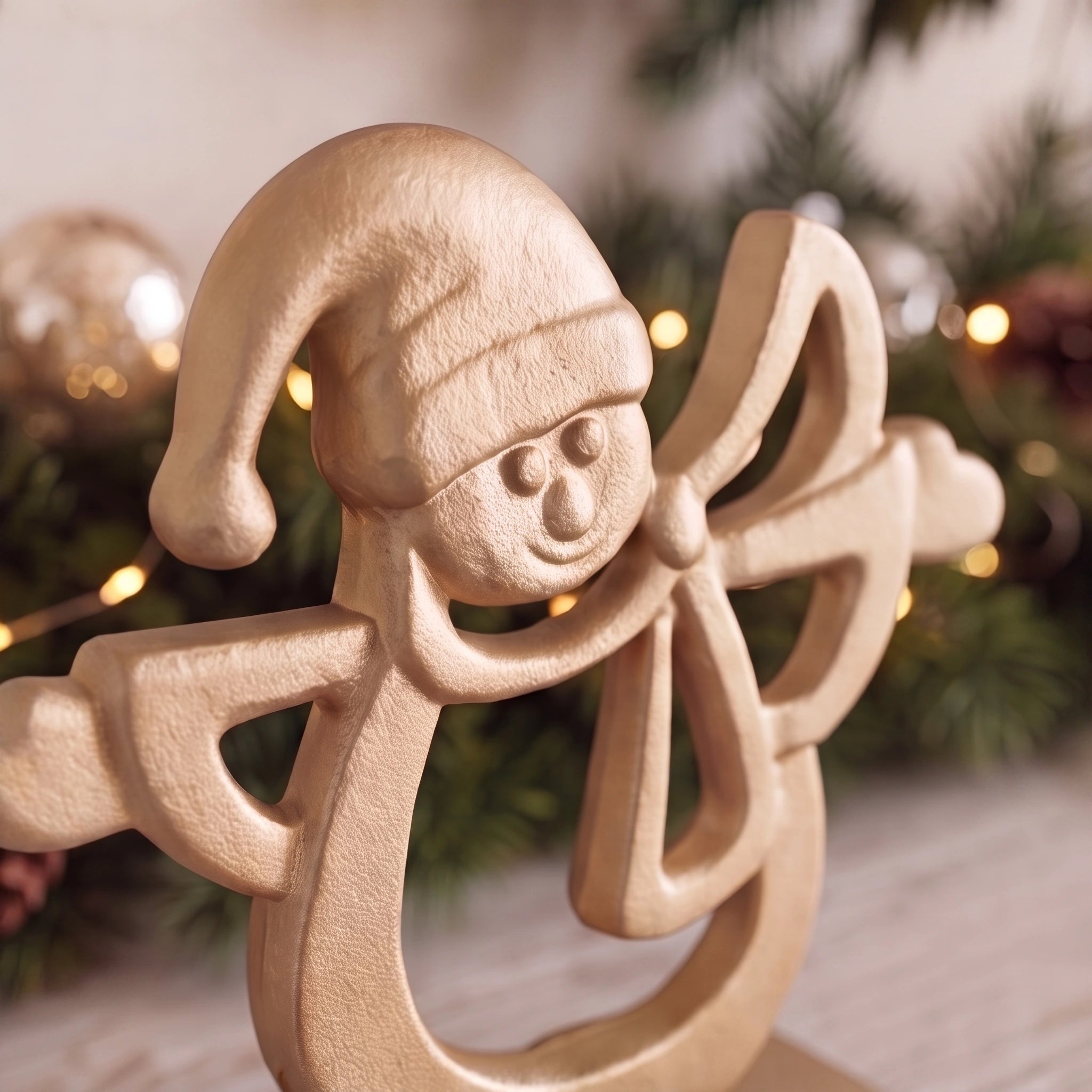 Angel Stocking Holder, Champagne Gold Cast Iron, Seasonal Decor, 6.5" GB78094 shot 5