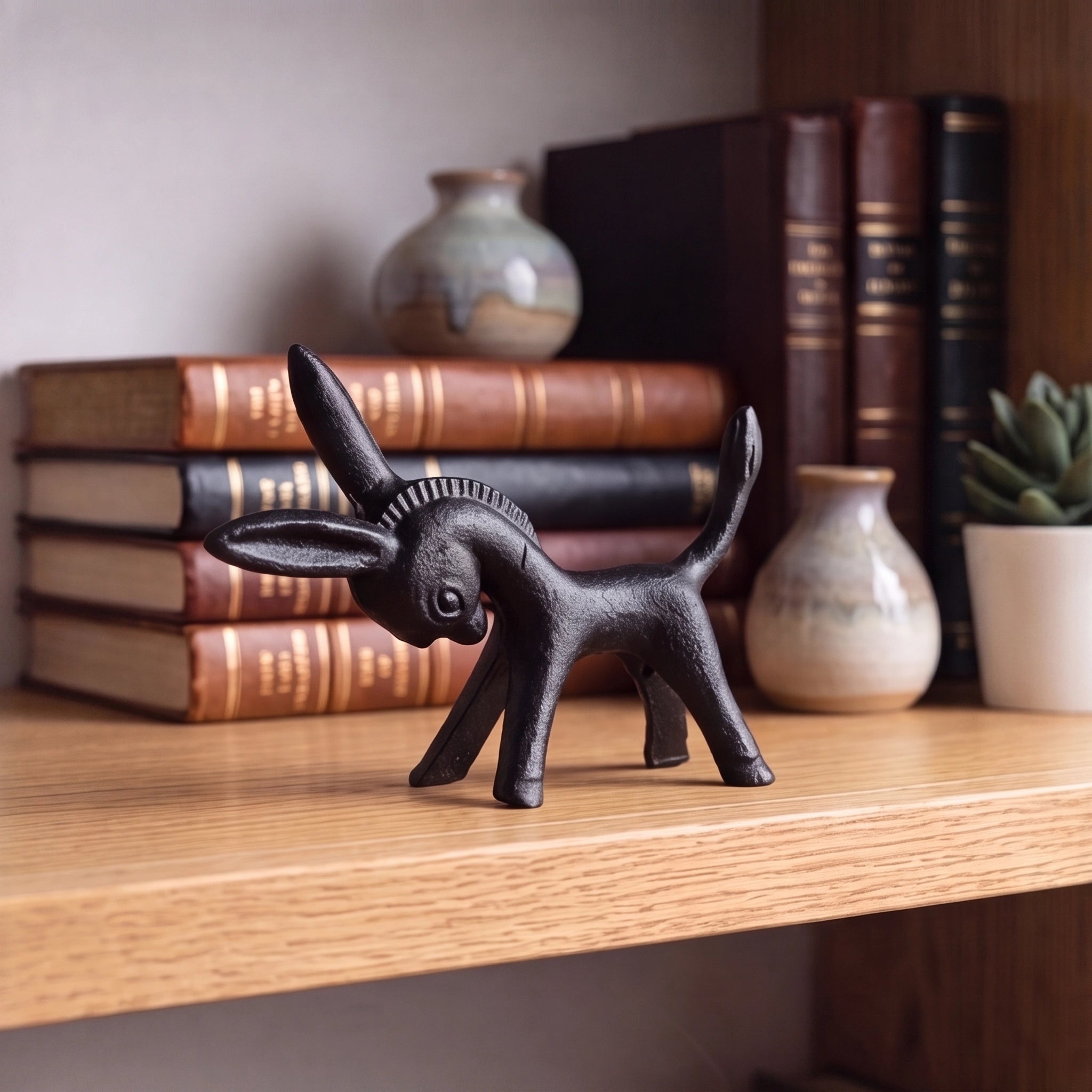 Donkey Paperweight, Black Cast Iron Figurine, 5.2" GB78101 shot 1