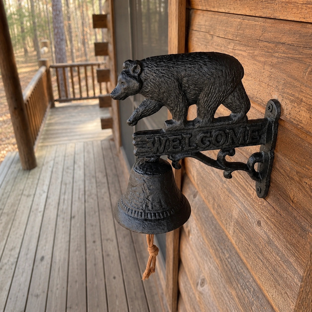 Bear Doorbell, Black Cast Iron, Porch Bell, 7" GB78106 shot 3