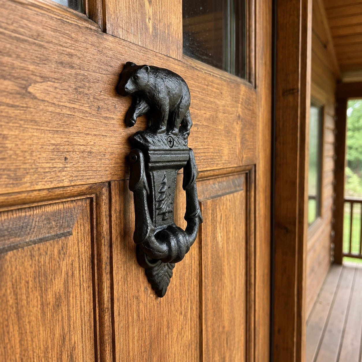 Bear Door Knocker, Black Cast Iron, 7.4" GB78107 shot 5