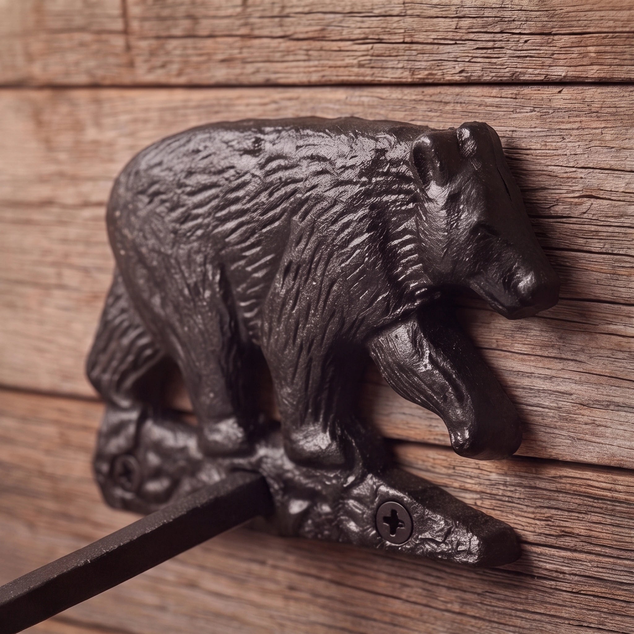 Bear Toilet Paper Holder, Black Cast Iron, Home Decor, 5" GB78109 shot 4
