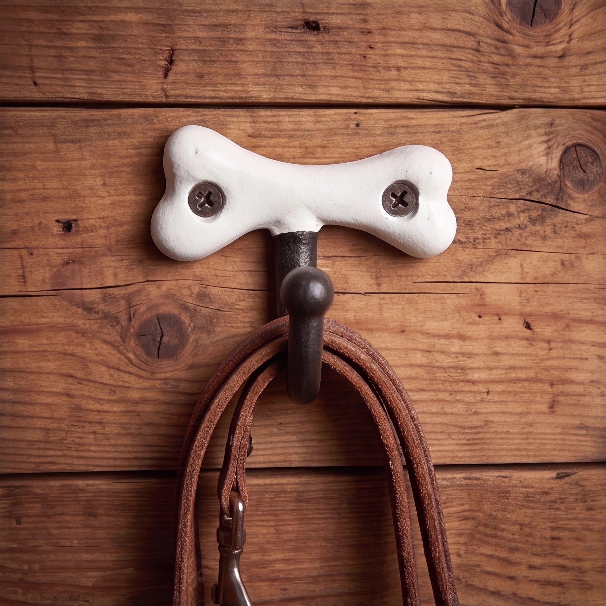 Bone Wall Hook, Antique White Cast Iron for Leashes or Keys, 4.1" GB78110 shot 1