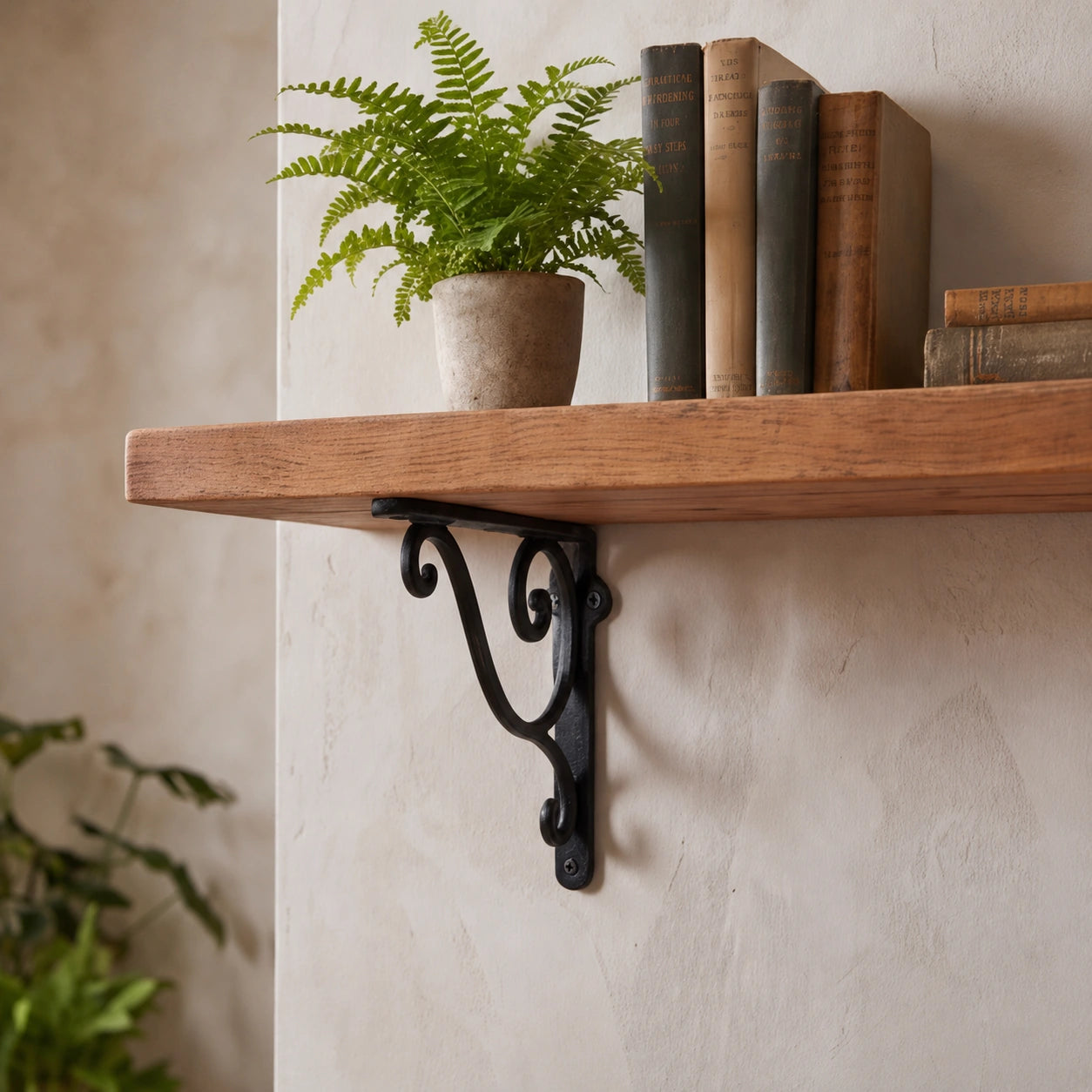 Scroll Shelf Bracket, Black Cast Iron, Wall Mount, 9.3" GB78116 shot 4