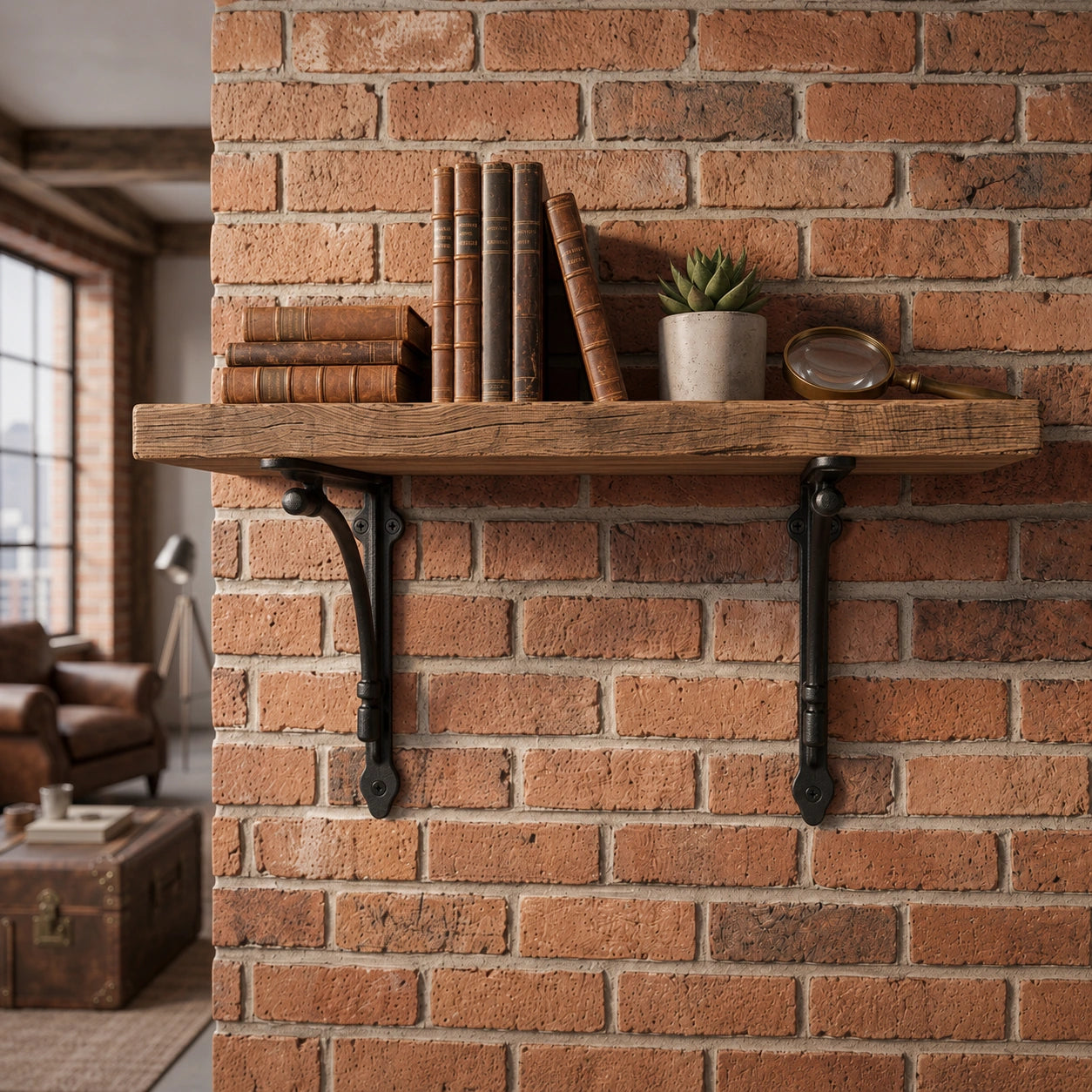 Minimal Shelf Bracket, Black Cast Iron, Wall Mount, 9.8" GB78118 shot 3