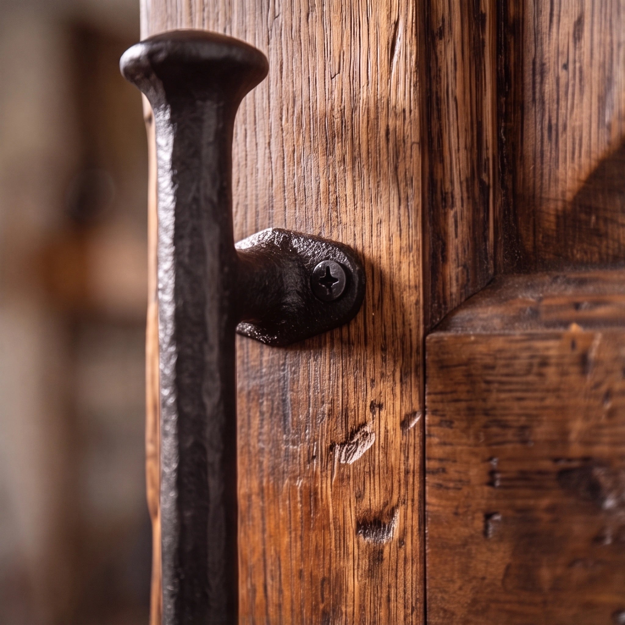 Cabinet Handle, Matte Black Cast Iron Pull Hardware, 8.5" GB78119 shot 3
