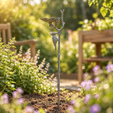 Woodpecker Garden Stake Bird Feeder, Cast Iron Green Patina, 28" GB78122 shot 1