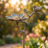 Woodpecker Garden Stake Bird Feeder, Cast Iron Green Patina, 26" GB78123 shot 4