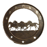 Rustic bronze copper barn star 3D metal wall decor with rope circle frame detail